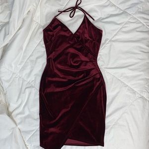 Forever 21 Velvet Burgundy Mini Dress